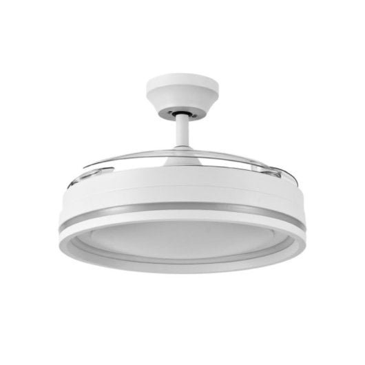 Iluminashop Ventilador de Techo con Luz LED y Mando 72W Blanco Motor DC Aspas Retráctiles