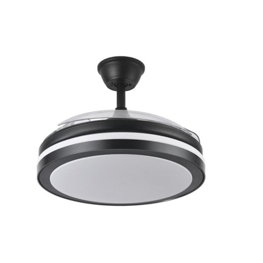Iluminashop Ventilador de Techo con Luz LED y Mando 72W 107cm Negro Motor DC