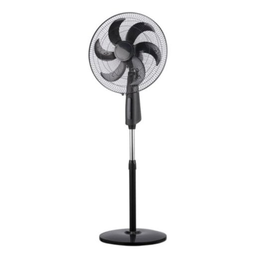 Standventilator IluminaShop 85W 6 Flügel 3 Stufen Fernbedienung Timer Oszillierend Schwarz