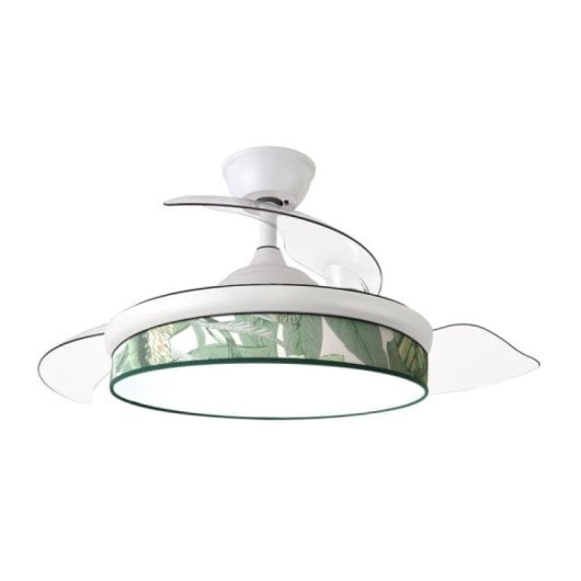 Iluminashop Ventilador de Techo con Luz LED y Mando 72W Blanco Motor DC