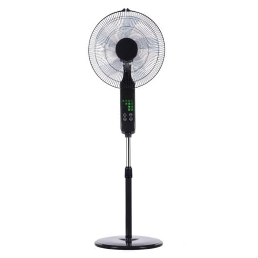 Standventilator IluminaShop 45W 5 Flügel 3 Stufen Fernbedienung Timer Digitalanzeige Schwarz