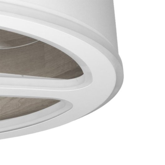 Iluminashop Ventilador de Techo con Luz LED y Mando 110W Blanco/Madera Gris Motor DC