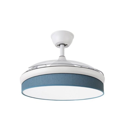 Iluminashop Ventilador de Techo con Luz LED y Mando 72W Blanco/Azul Motor DC