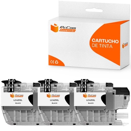 Pccom Essential Brother Lc421xl Cartucho Tinta Compatible Negro Pack 3