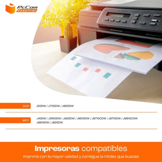 Pccom Essential Brother Lc1240xl/lc1220xl/lc1280xl Cartucho Tinta Compatible Amarillo