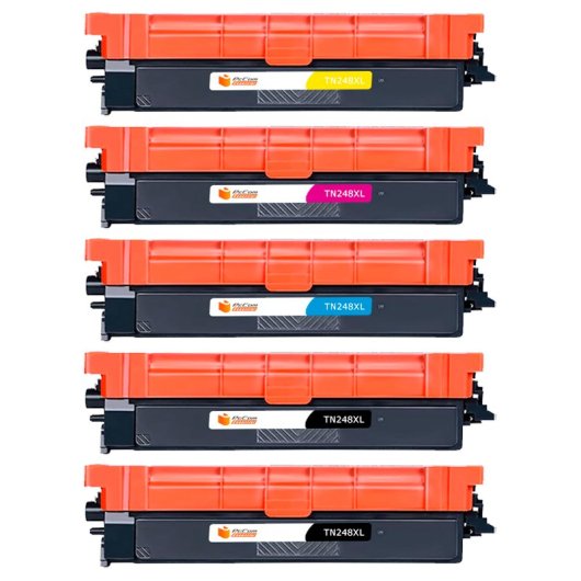Pccom Essential Brother Tn248xl Tóner Compatible Negro/cian/magenta/amarillo Pack 5