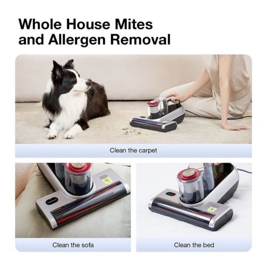 Jimmy Bx6 Pro Aspirador Antiácaros de Doble Copa Sensor de Polvo Inteligente 600W