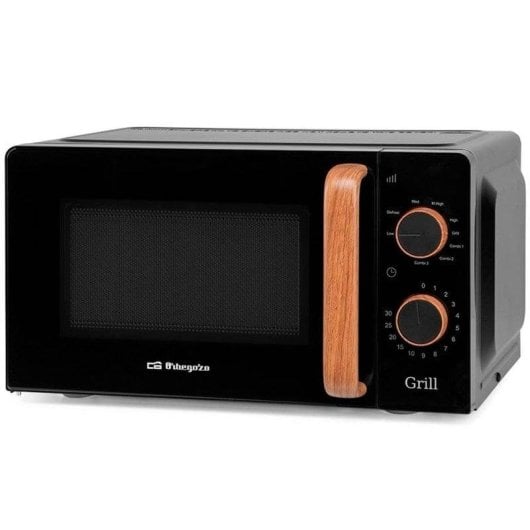 Mikrowelle Orbegozo MIG 2140 20L 700W Grill Quarz Schwarz Holzoptik
