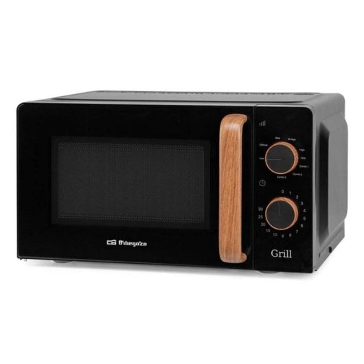 Mikrowelle Orbegozo MIG 2140 20L 700W Grill Quarz Schwarz Holzoptik