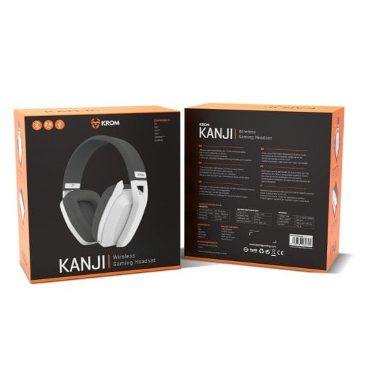 Krom Kanji Auriculares Gaming Inalámbricos para PC/Mac/Nintendo Switch/PS4/PS5/Android Blancos