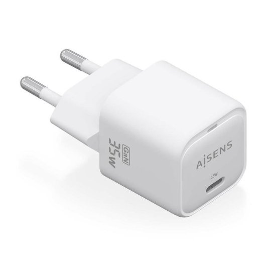 Carregador Aisens GaN 35W USB-C PD3.0 QC4.0 Branco Compacto