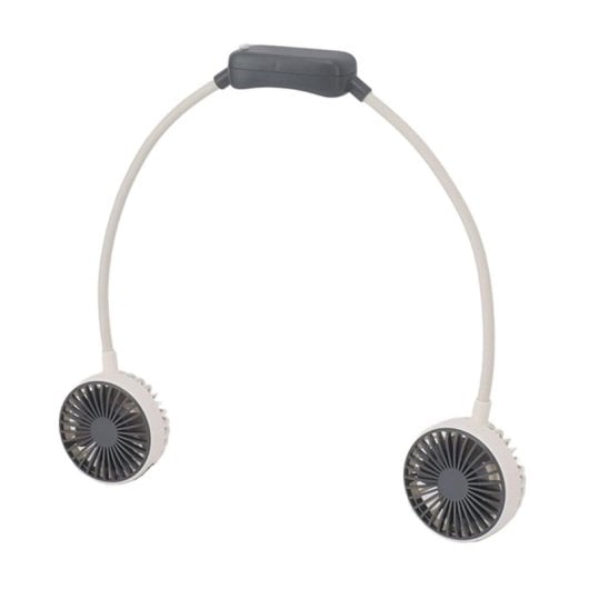 Klack Ventilador Portátil de Cuello de Doble Cabeza Recargable por USB Rosa