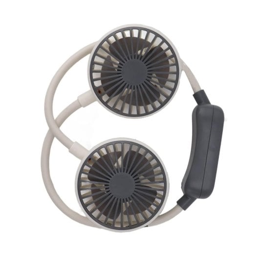 Klack Ventilador Portátil de Cuello de Doble Cabeza Recargable por USB Rosa