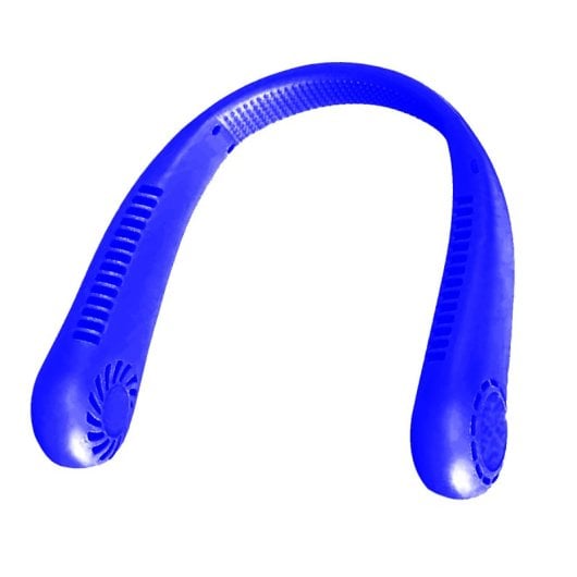 Klack Ventilador de Pescoço Portátil com Duas Ventoinhas Recarregável via USB Azul