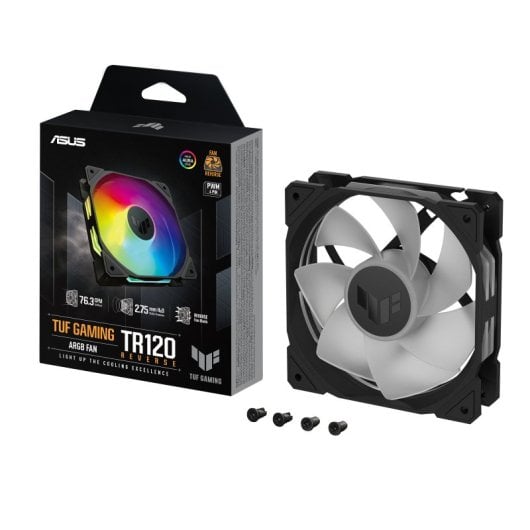 ASUS TUF Gaming TR120 ARGB Reverse Fan Single Pack Ventilador Suplementario 120mm Negro