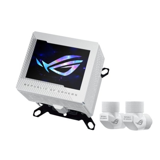 ASUS ROG Ryujin III WB White Edition Bloque de Agua para CPU con Pantalla Full Color LCD 3.5" Blanco