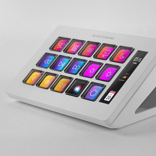 Mars Gaming MSD-ONE Control Deck Slim 15 Teclas Personalizables Pantalla LCD Windows y MacOS Blanco