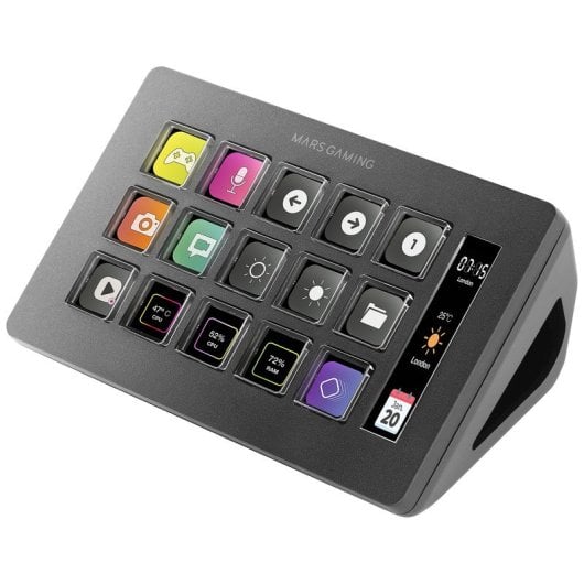Mars Gaming MSD-ONE Control Deck Slim 15 Teclas Personalizables Pantalla LCD Windows y MacOS Negro