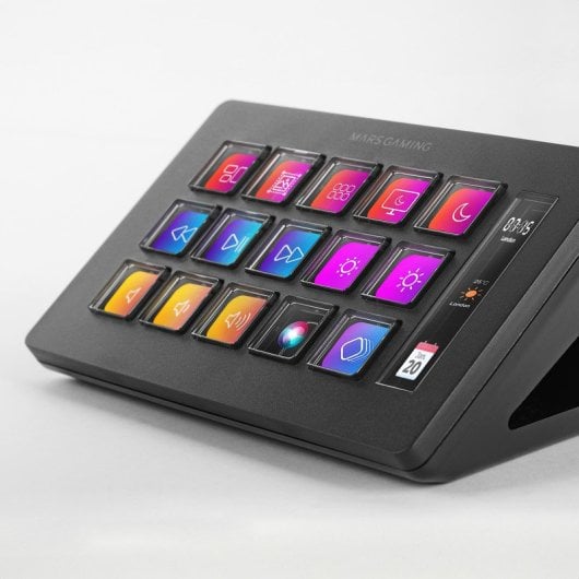 Mars Gaming MSD-ONE Control Deck Slim 15 Teclas Personalizables Pantalla LCD Windows y MacOS Negro