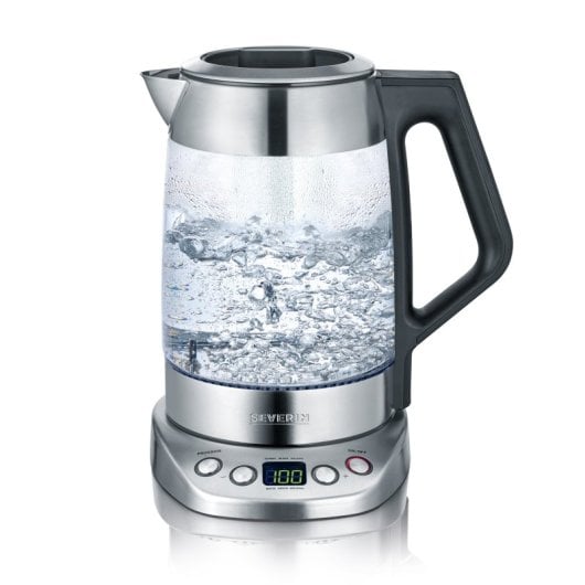 Severin WK 3479 Hervidor de Té/Agua Digital Deluxe 3000W 1.5L Acero Inoxidable/Cristal