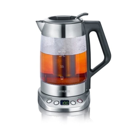 Severin WK 3479 Hervidor de Té/Agua Digital Deluxe 3000W 1.5L Acero Inoxidable/Cristal