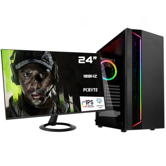 PCBYTE Rippel24 Pc Intel Core i7-12700F/32GB/1TB SSD/RTX 3060 + Monitor 24" FHD 100Hz