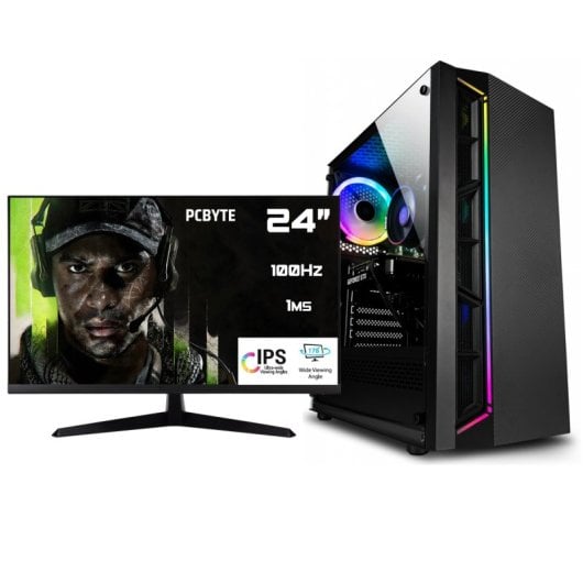 PCBYTE Rippel24 Pc Intel Core i7-12700F/32GB/1TB SSD/RTX 3060 + Monitor 24" FHD 100Hz