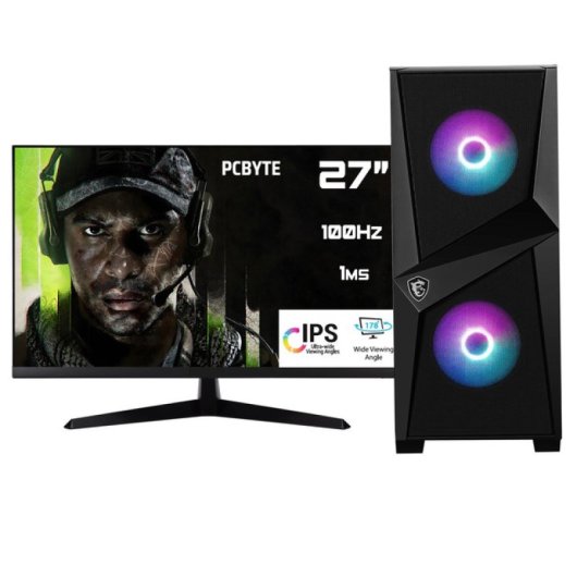 PCBYTE Returnal27 Pc Intel Core i7-12700F/64GB/2TB SSD/RTX 4060 + Monitor 27" FHD 100Hz