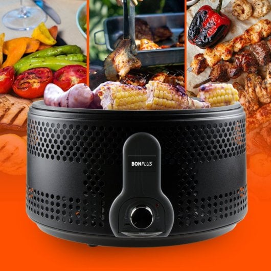 Bonplus Grill Portátil y Barbacoa de Carbón Sin Humo con Bolsa De Transporte