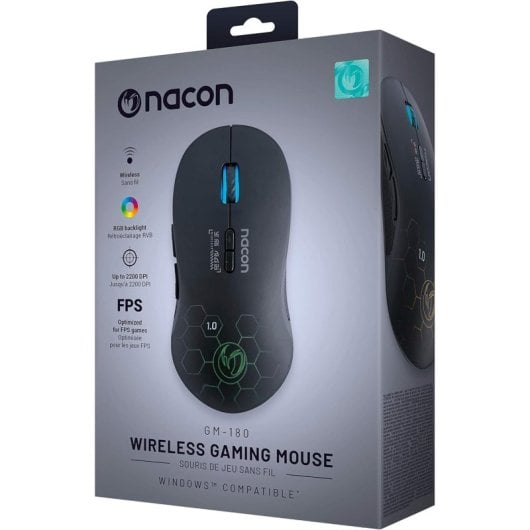 Nacon GM-180 Ratón Gaming Óptico Inalámbrico 2200 DPI Negro