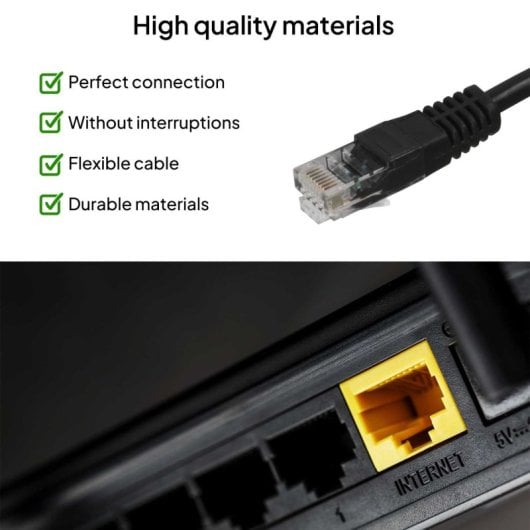 Ociodual Cable de Red RJ45 Cat.6 de 1m UTP AWG24 1Gbps 500MHz Negro