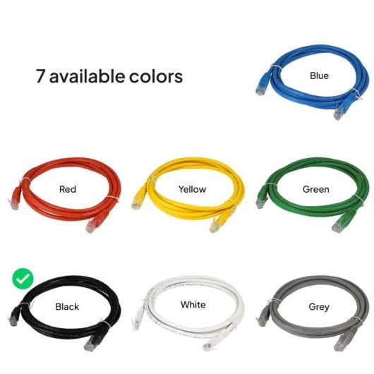 Ociodual Cable de Red RJ45 Cat.6 de 1m UTP AWG24 1Gbps 500MHz Negro
