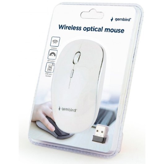 Gembird MUSW-4B-01-W Ratón Óptico Inalámbrico 1600 DPI Blanco