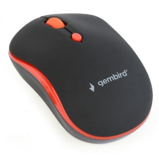 Mouse ottico wireless Gembird, nero/rosso