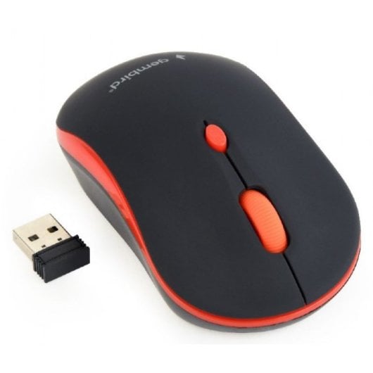 Mouse ottico wireless Gembird, nero/rosso