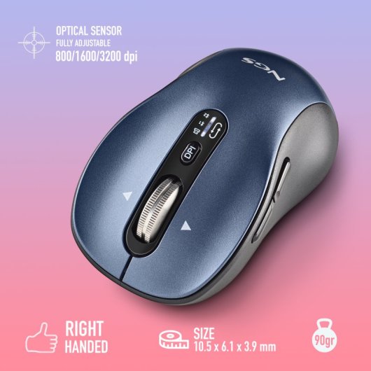 NGS INFINITY RB Ratón Multidispositivo Inalámbrico Bluetooth 3200 DPI Azul