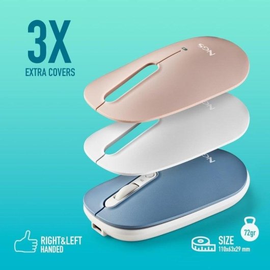 Maus NGS SHELL RB Multimodus Bluetooth 1600 DPI Mehrfarbig Wiederaufladbar