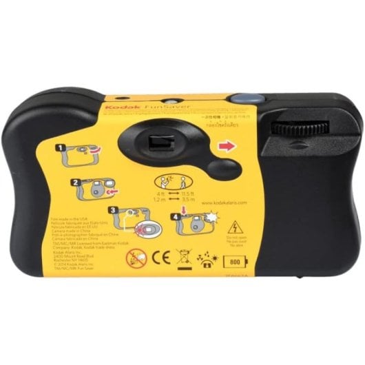 Kodak FunSaver Cámara de Fotos Analógica de un Solo Uso 35mm 400/800 ISO con 27 Fotos y Flash