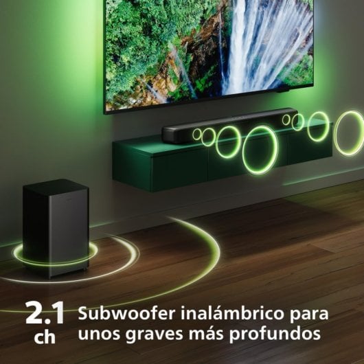 Philips TAB5309 Barra de sonido con Subwoofer Inalámbrico Dolby Digital Plus DTS Virtual:X Bluetooth Negro