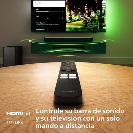 Barra de Som Philips TAB5309 2.1 120W Bluetooth Subwoofer Sem Fios Dolby Digital Plus