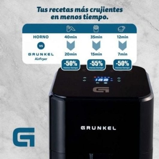 Fritadeira de Ar Grunkel Black Easy Fryer 4L 1200W com Janela e Iluminação Interior