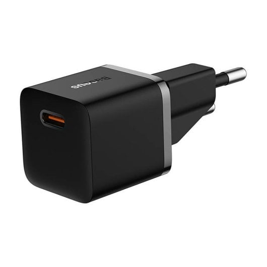 Baseus Mini Cargador de Red 1xUSB-C Carga Rápida GaN5 20W Negro