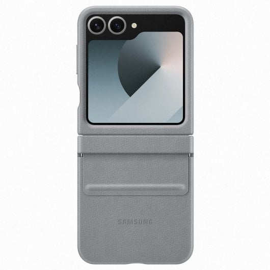 Samsung Flap Eco-Leather Veganes Lederetui Grau für Galaxy Z Flip6