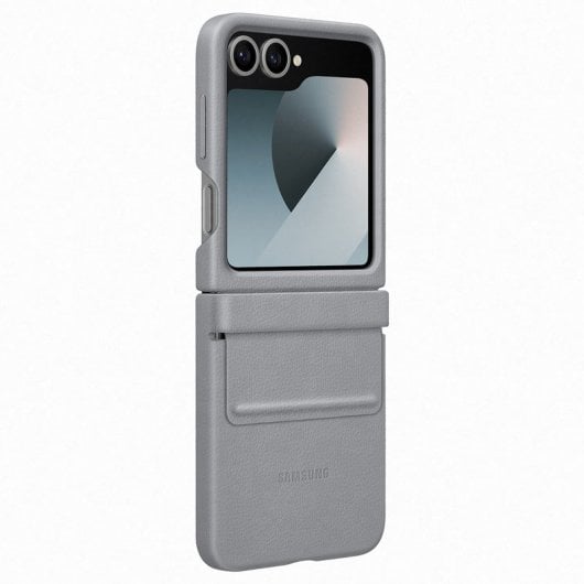 Samsung Flap Eco-Leather Veganes Lederetui Grau für Galaxy Z Flip6