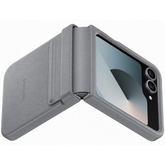 Samsung Flap Eco-Leather Veganes Lederetui Grau für Galaxy Z Flip6