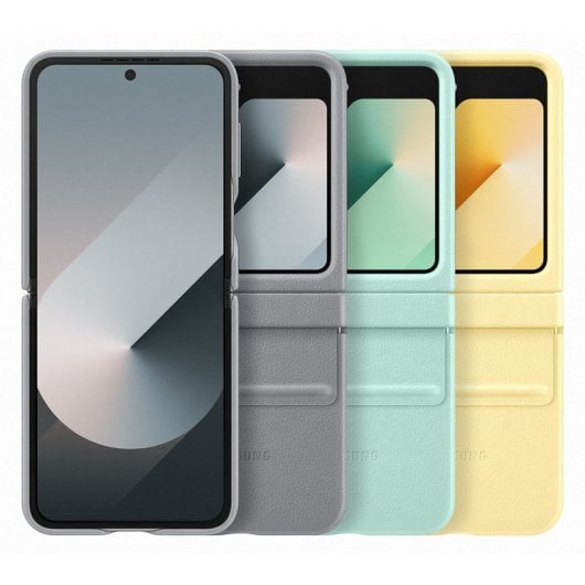 Samsung Flap Eco-Leather Veganes Lederetui Grau für Galaxy Z Flip6