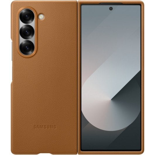 Custodia in ecopelle Samsung Custodia in pelle vegana marrone per Galaxy Z Fold6