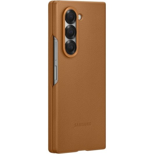 Custodia in ecopelle Samsung Custodia in pelle vegana marrone per Galaxy Z Fold6