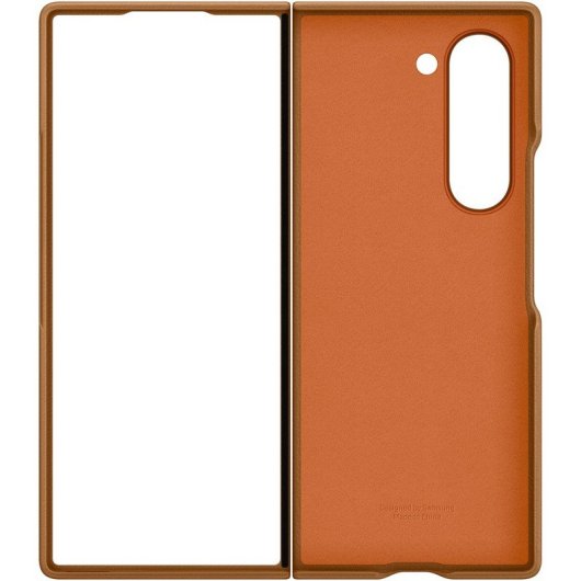 Custodia in ecopelle Samsung Custodia in pelle vegana marrone per Galaxy Z Fold6
