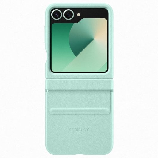 Samsung Flap Eco-Leather Funda de Cuero Vegano Verde Menta para Galaxy Z Flip6